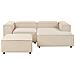 3 Posti Ardal Tessuto Beige Con Ottomana Lato Sinistro - Foto miniatura 2