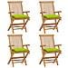 Lusso Casadino -  Sedie Da Giardino Cuscini Verde Brillante 4 Pz Massello Di Teak - Foto miniatura 2