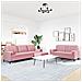 Set di Divani 3 pz con Cuscini e Rinforzi rosa in Velluto - Foto miniatura 3