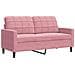 Set di Divani 3 pz con Cuscini e Rinforzi rosa in Velluto - Foto miniatura 5