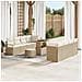 Set Divano da Giardino  11 pezzi con Cuscini Beige in Polyrattan e Acacia, Divano da Giardino  2-Persone con Cuscini Beige in Polyrattan, Set da Pranzo da Giardino  3 pezzi con Cuscini Beige in Polyrattan e Acacia - Foto miniatura 2