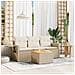 Set Divano da Giardino 4 pz con Cuscini Beige in Polyrattan - Foto miniatura 2
