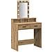 Tavolo da trucco  con luci LED in Rovere, artigianale, 79x41x140 cm - Foto miniatura 1
