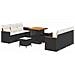 Set Divano da Giardino con cuscino 9 pcs Nero Poly Rattan - Foto miniatura 1