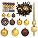 Lusso Casadino -  Set Natale Con 60 Palline Punta E 150 Luci Led Oro E Bronzo - Foto miniatura 2