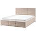 Letto Contenitore Bouclé Massognes 140 X 200 Cm Beige - Foto miniatura 4