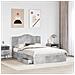 Letto con Contenitore con testiera Grigio cemento 150 x 200 cm - Foto miniatura 3