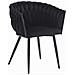 Sedia trapuntata in velluto nero MAYAN x 1 | stile moderno - Foto miniatura 1