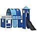 Struttura del letto loft per bambini Bianco e Blu 90 x 200 cm - Foto miniatura 1