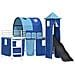 Struttura del letto loft per bambini Bianco e Blu 90 x 200 cm - Foto miniatura 4