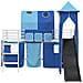Struttura del letto loft per bambini Bianco e Blu 90 x 200 cm - Foto miniatura 6