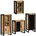 Set di mobili per il bagno 4 pcs Legno di Mango Massello - Foto miniatura 3