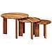 Tavoli da Caffè Nido 3 pcs Marrone Legno di Acacia Massello - Foto miniatura 3