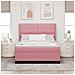 Letto a molle con materasso Rosa 140 x 200 cm Velluto - Foto miniatura 3