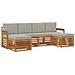 Set divani con cuscino 6 pcs Grigio Naturale e Chiaro - Foto miniatura 1