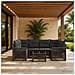 Set Divano da Giardino 7 pz Grigio polyrattan - Foto miniatura 10