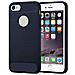 Custodia Compatibile Con Apple Iphone 7 / 7s / 8 / Se 2020 In Brushed Blu - Coperchio Protettivo In Silicone Tpu Flessibile In Look Acciaio Inossidabile-fibra Di Carbonio - Foto miniatura 1