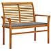 Panca da Giardino con Cuscino Grigio 112 cm in Legno di Teak - Foto miniatura 1