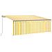 Tenda da Sole Retrattile Manuale e Parasole 4x3m Gialla Bianca - Foto miniatura 1