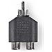 CAGB24940BK adattatore per inversione del genere dei cavi RCA 2x RCA Female Nero - Foto miniatura 1