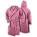 Accappatoio Con Cappuccio In Microfibra Adulto Unisex In Tinta Unita Vari Colori M Rosa - Foto miniatura 1