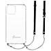 Cover Iphone 12 Pro Max Bi-materiale Con Cinturino Grigia Trasparente - Foto miniatura 1