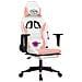 Sedia Da Gaming Massaggio Poggiapiedi Bianco E Rosa Similpelle - Foto miniatura 7