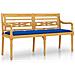 Panchina Batavia Con Cuscino Blu 150 Cm Legno Massello Teak - Foto miniatura 2