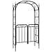 Arco Da Giardino Con Cancello Nero 108x45x235 Cm Acciaio - Foto miniatura 1