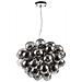 Lampadario Contemporaneo Baldo Metallo Nichel 8 Luci Diffusori Fume - Foto miniatura 1