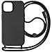 Cover Semirigida Per Iphone 15 Plus Cordino Nylon Intrecciato Serie Corda Nera - Foto miniatura 1