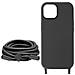 Cover Semirigida Per Iphone 15 Plus Cordino Nylon Intrecciato Serie Corda Nera - Foto miniatura 5