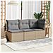 Divano Angolare Da Giardino Con Cuscini Beige In Polyrattan - Foto miniatura 3