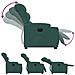 Poltrona Alzapersona Reclinabile Elettrica Verde Scuro Tessuto - Foto miniatura 6