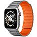Cinturino Magnetico Loop Per Apple Watch (42/44/45/49mm) - Brevetto Ue Grey Orange - Foto miniatura 1