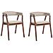 Set Di 2 Sedie Da Pranzo Mylo Tessuto Marrone Scuro /beige - Foto miniatura 2