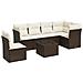 Set Divani Da Giardino 6 Pz Con Cuscini Marrone In Polyrattan - Foto miniatura 2