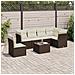 Set Divani Da Giardino 6 Pz Con Cuscini Marrone In Polyrattan - Foto miniatura 1