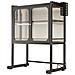 Scaffale Credenza Porta Microonde Con Vetrinetta In Metallo Nero 57x37x76cm - Foto miniatura 2