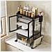 Scaffale Credenza Porta Microonde Con Vetrinetta In Metallo Nero 57x37x76cm - Foto miniatura 1