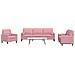 Set di Divani 3 pz con Cuscini e Rinforzi rosa in Velluto - Foto miniatura 2