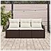 Set di divani da giardino  3 pezzi con cuscini in rattan marrone, Divano da giardino  a 2 posti con spazio di stoccaggio e cuscini in rattan marrone - Foto miniatura 3