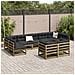 Set Divani da Giardino 9pz con Cuscini Legno Impregnato di Pino - Foto miniatura 4