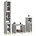 Set Mobili da Bagno 3 pz Grigio Sonoma in Legno Multistrato - Foto miniatura 3