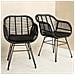 Set Di 2 Poltrone In Rattan Sintetico Nero Con Cuscini Cinta - Foto miniatura 7