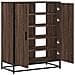 Scarpiera Rovere Marrone 75x38x97,5cm Legno Multistrato Metallo - Foto miniatura 7