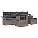 Set Divano da Giardino con cuscino 6 pcs Grigio Poly Rattan - Foto miniatura 1