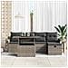 Set Divano da Giardino con cuscino 6 pcs Grigio Poly Rattan - Foto miniatura 3
