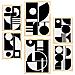 Set Di 6 Stampe Arte Geometrica Nera In Stile Bauhaus Con Cornice E Illustrazioni Di Design Per Decorare Le Pareti Della Tua Casa A3 & A4 Telaio In Legno Chiaro - Foto miniatura 1