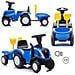 Cavalcabile spingi-camminatore trattore New Holland con rimorchio blu - Foto miniatura 4